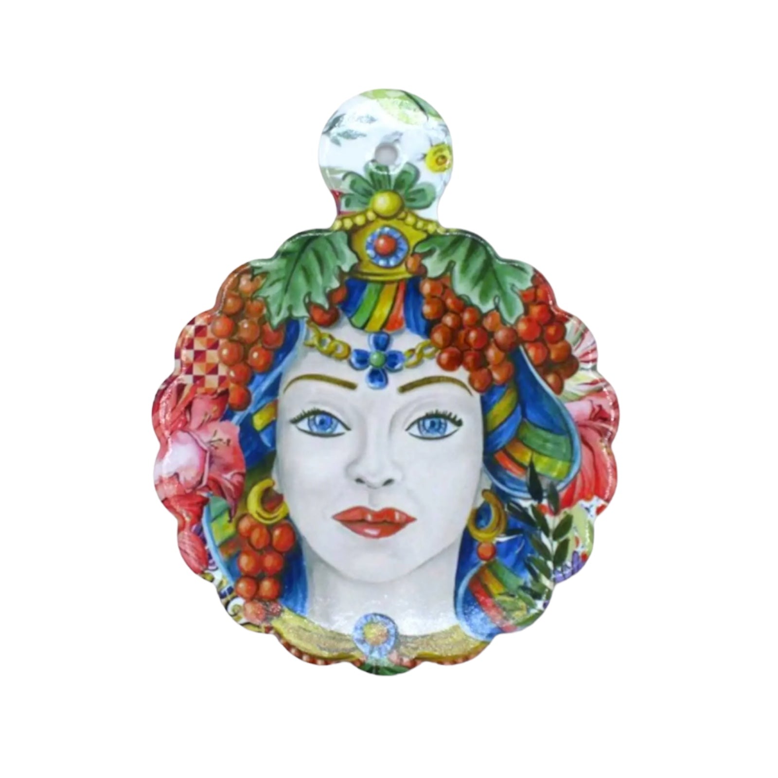 Ceramic Chopping Board, approx. h 23 x l 18 cm. (1pc) Decorated With a Woman's Face