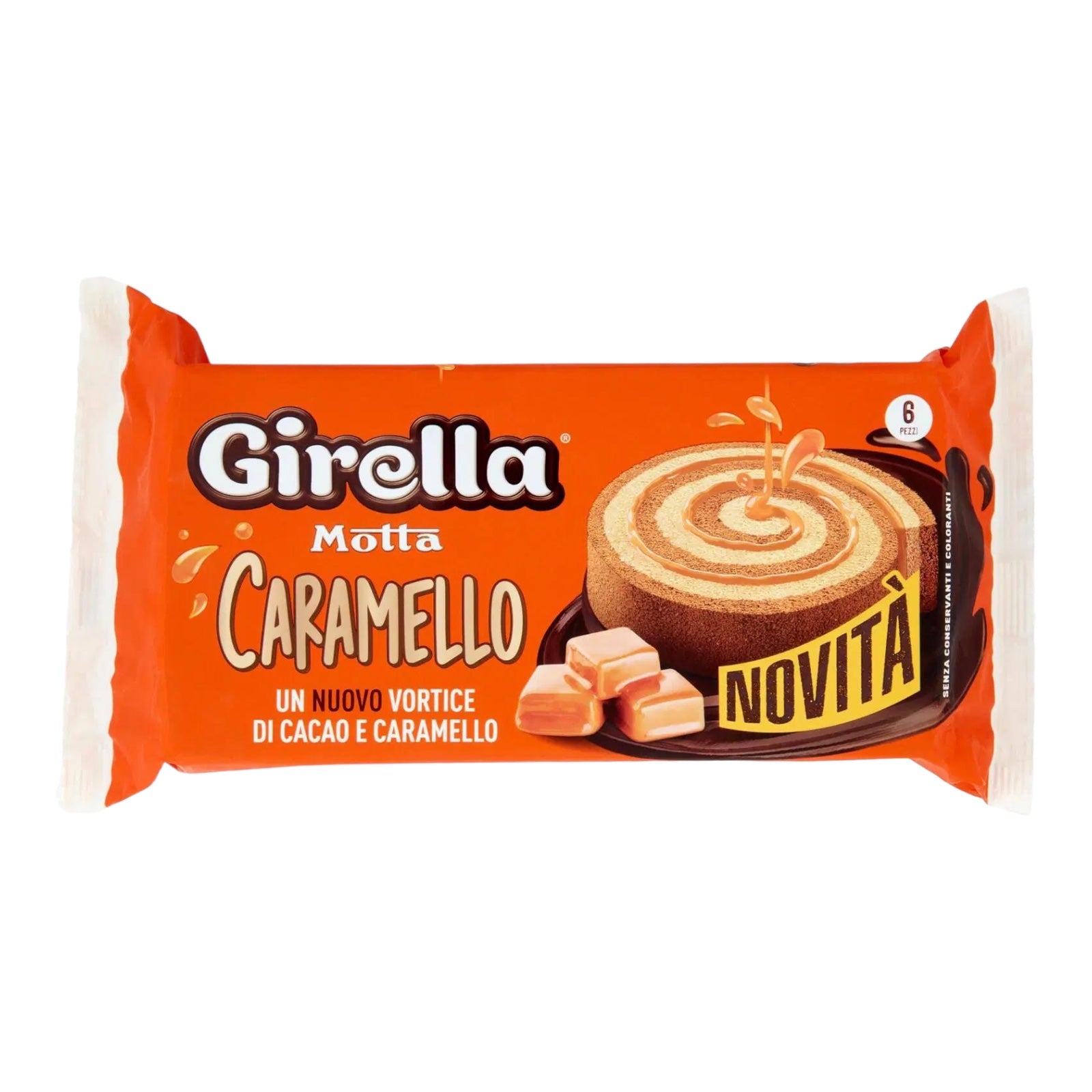 BEST BEFORE AUG/02/24 Motta Girella with Caramel 6 pieces 210 gr