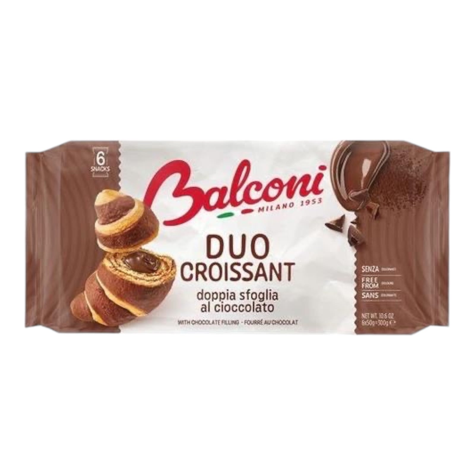 BEST BEFORE AUG/28/25 Balconi Croissant Duo Cacao300gr
