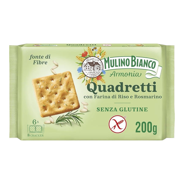 Mulino Bianco Quadretti 
Gluten-Free Crackers Quadretti 
Senza Glutine 200g