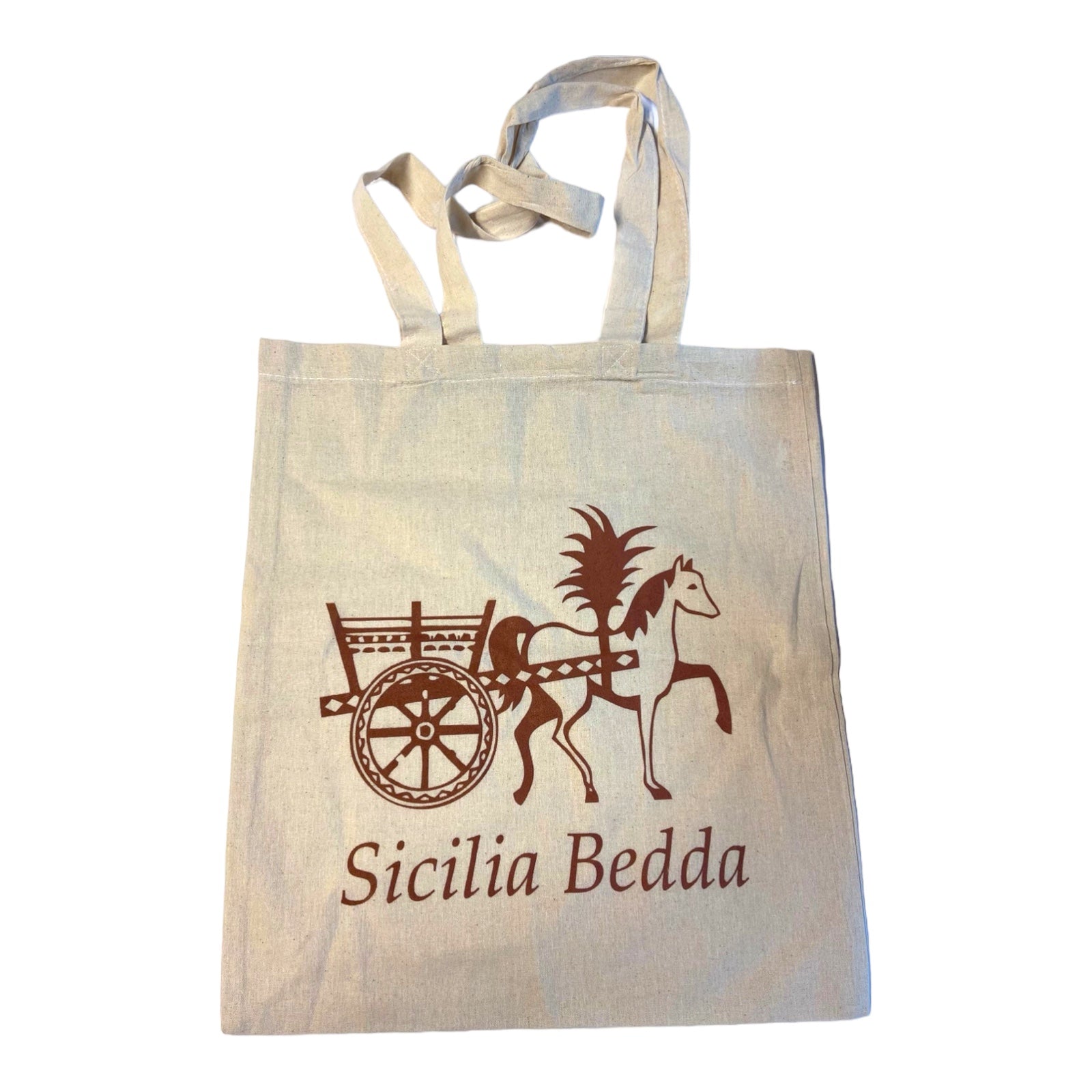 Sicilia Bedda With Carretto Tote Bag 100% Cotton