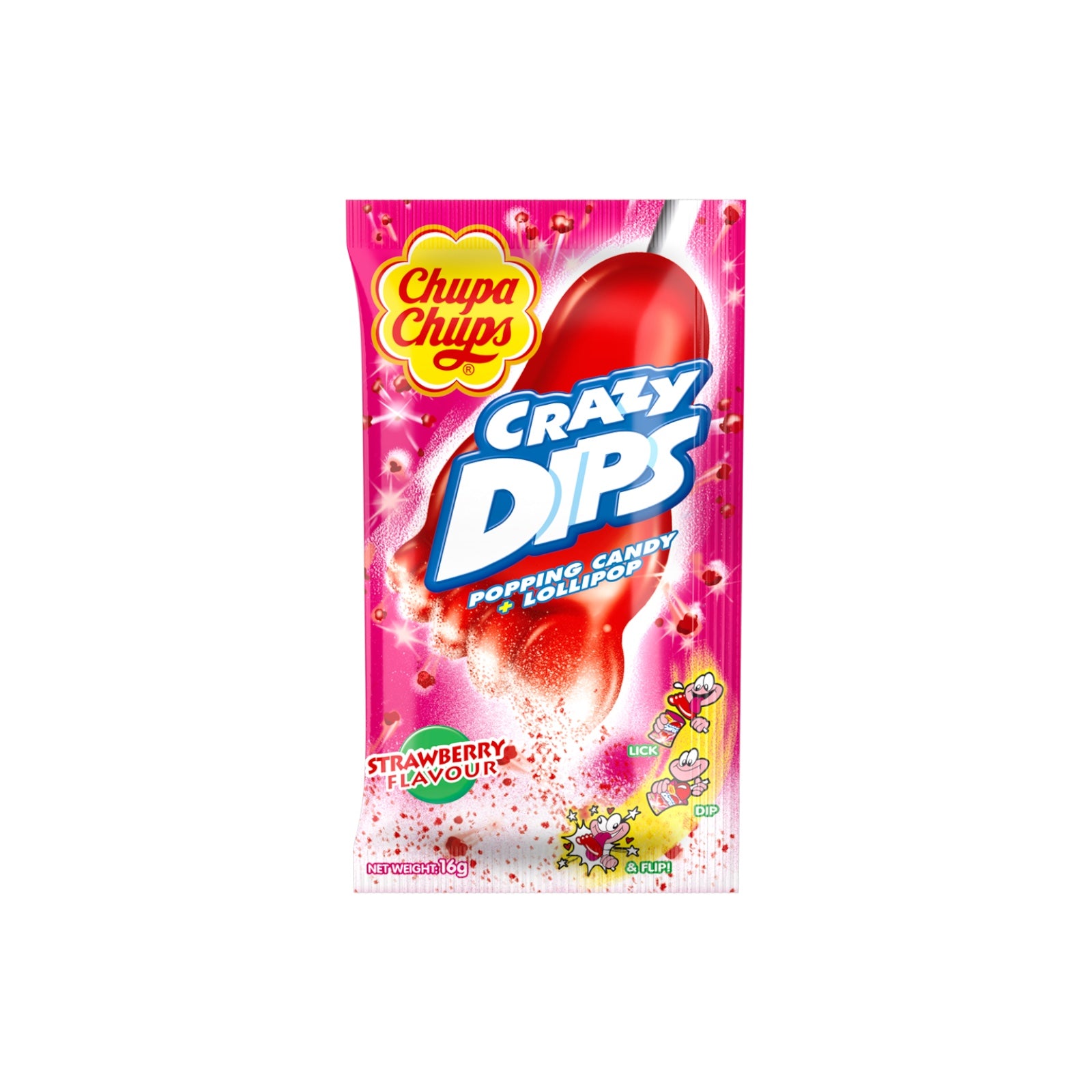 Chupa Chups Crazy Dips Lollipops
With Strawberry Taste 14g