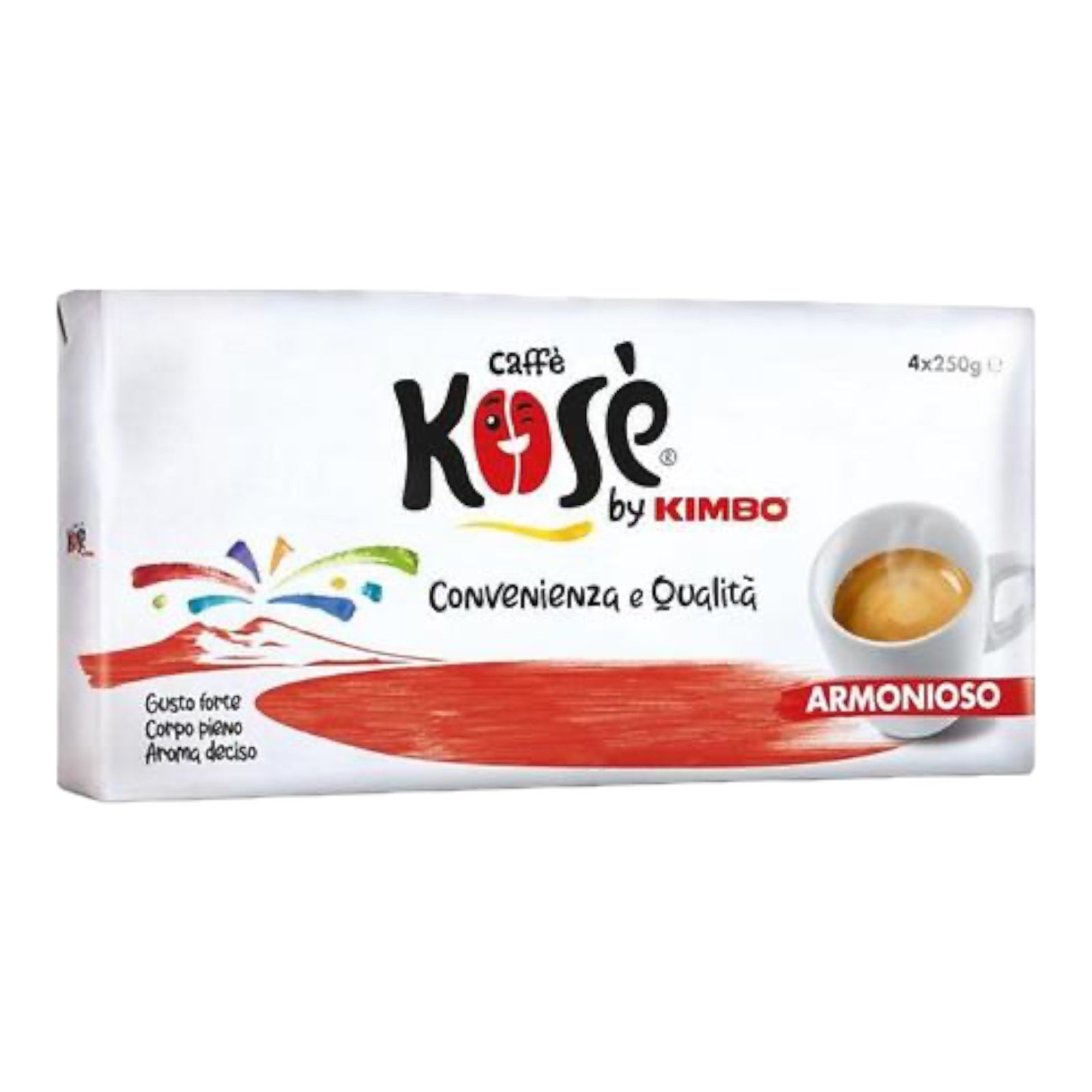 Italian Ground Coffee Kose Armonioso by Kimbo 4x250g