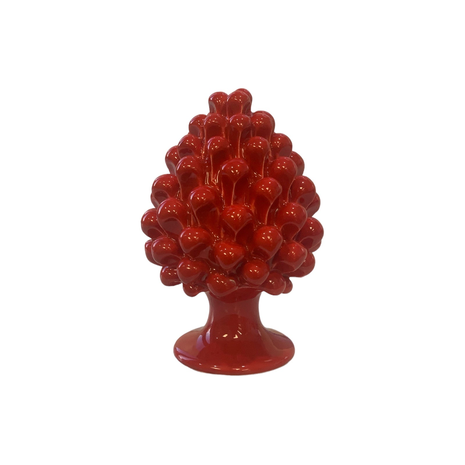Pine Cone | Pigna Siciliana Red Ceramic From Caltagirone 15 cm height