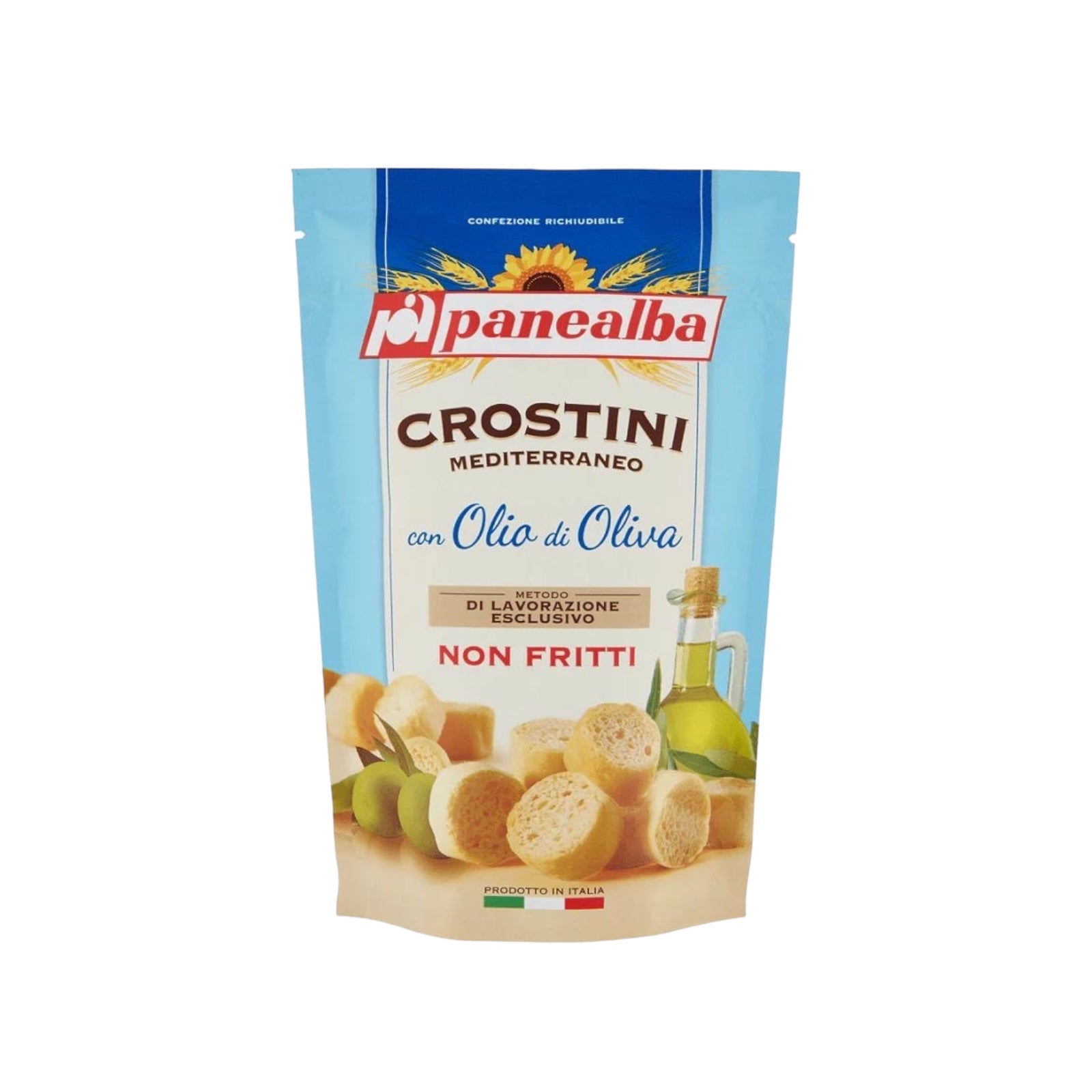 Panealba Crostini Mediterraneo con Olio di Oliva Croutons with Olive Oil 100g