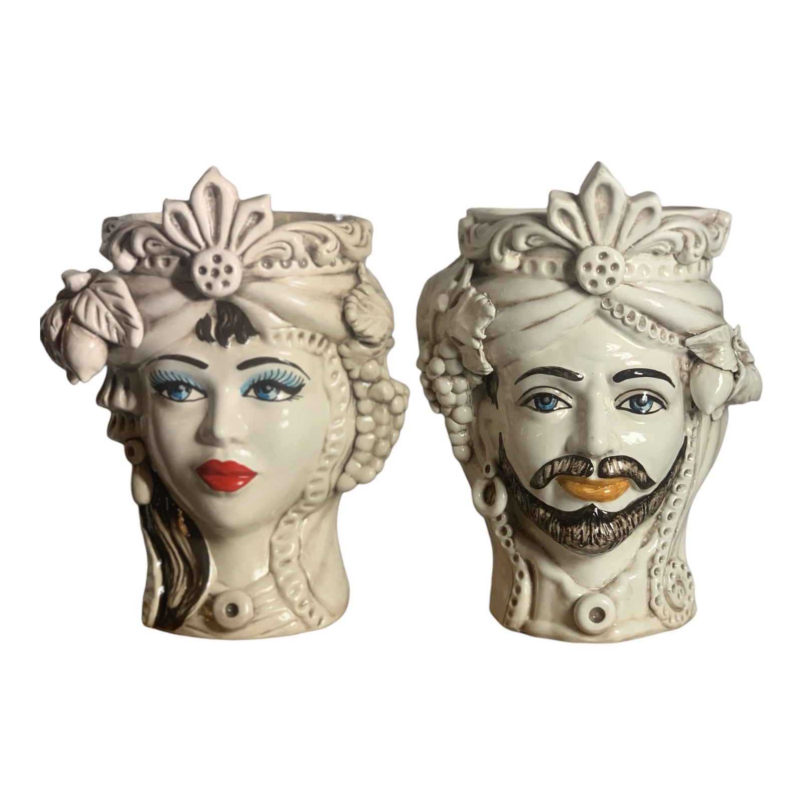 Couple Teste Di Moro From Caltagirone, Ceramic 26cm