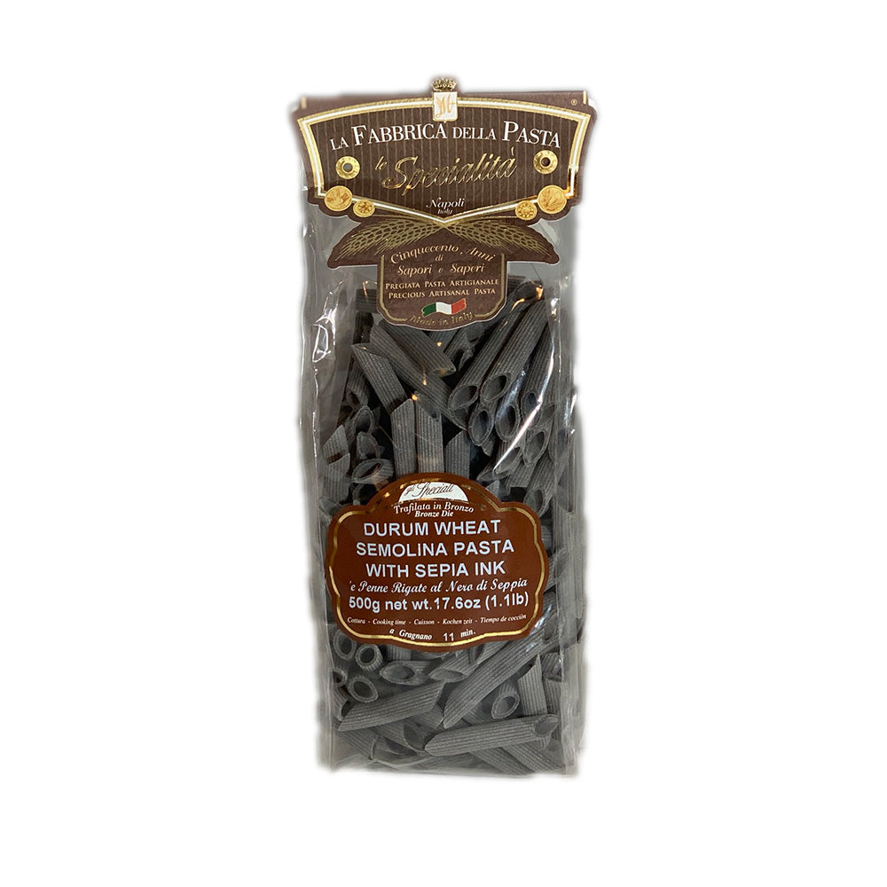 Durum Wheat Semolina Pasta With Sepia Ink Penne Rigate 1.1Lb
