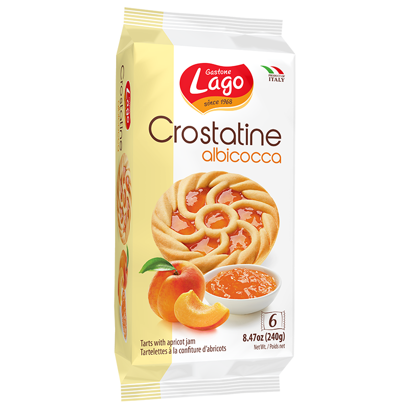 BEST BEFORE JAN/31/25 Lago Crostatine Apricot, albicocca six snack