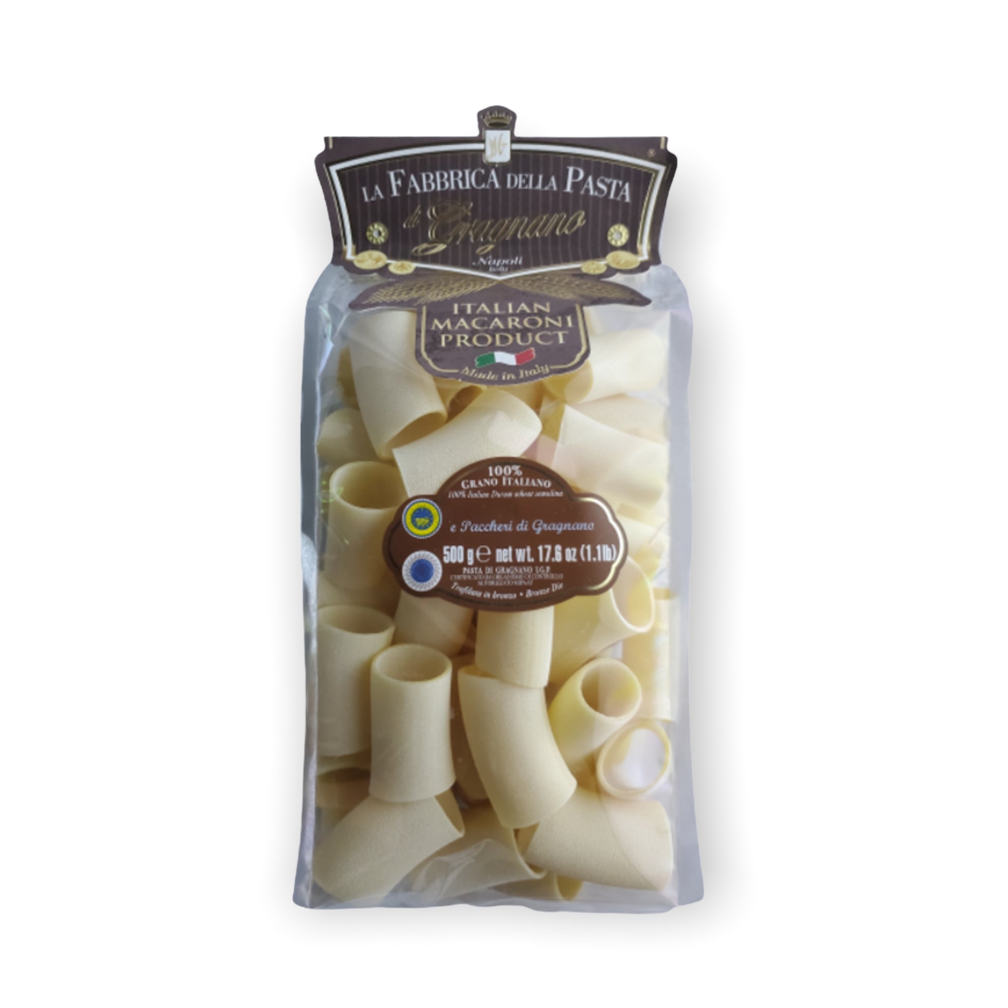 ‘E Paccheri Di Gragnano 17.6oz (1lb) By La Fabbrica Della Pasta