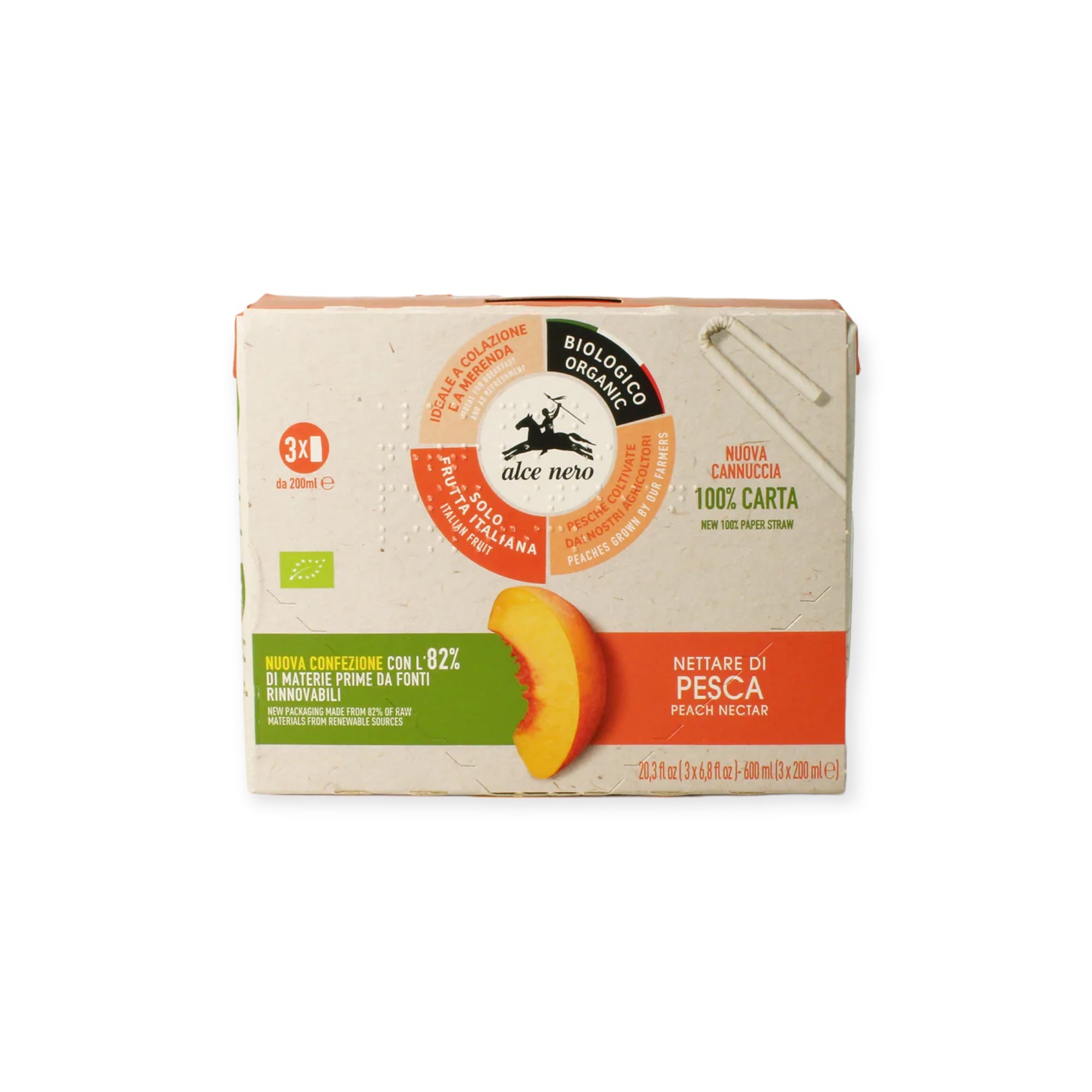 Alce Nero Organic  Nectar Peach (3x200)