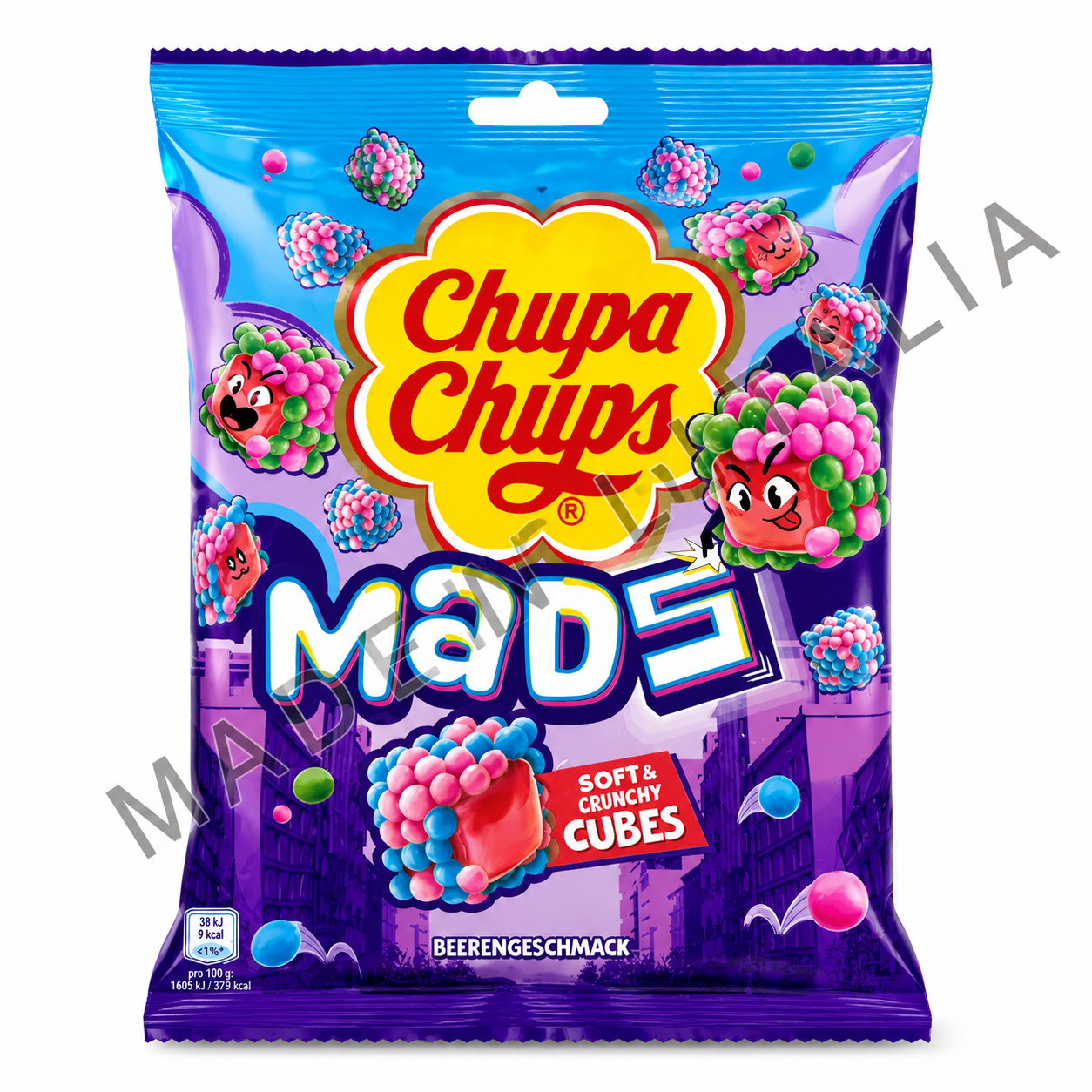 Chupa Chups MADS Soft & Crunchy Cubes – Berry Flavor