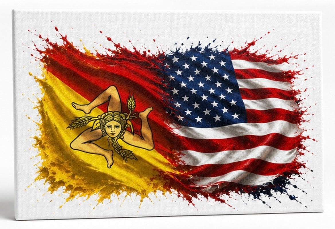 Made in Eatalia Creations – Sicilia & America Canvas 8” x 10”