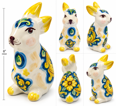 Hand-Painted Italian Ceramic Rabbit – 8”