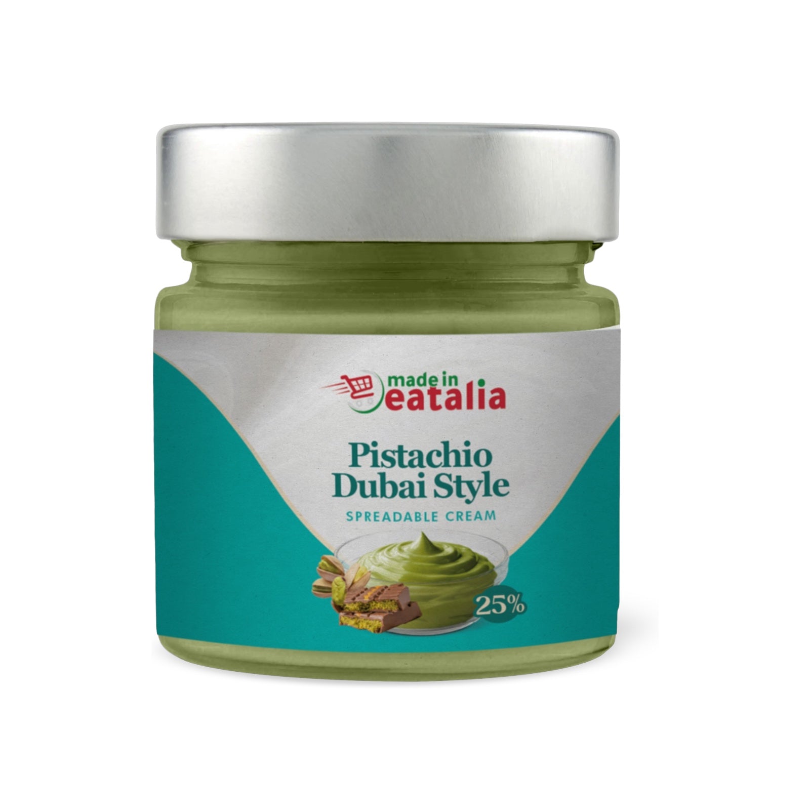 Pistachio Dubai Style – Premium Pistachio Cream (25%) 200g By Made in Eatalia