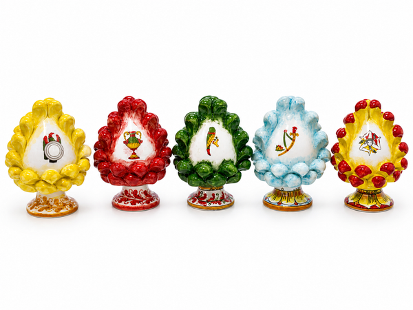 Hand-Painted Sicilian Ceramic Pigna – 12 cm Aces Card Collection (Sold Individually, Choose Design)