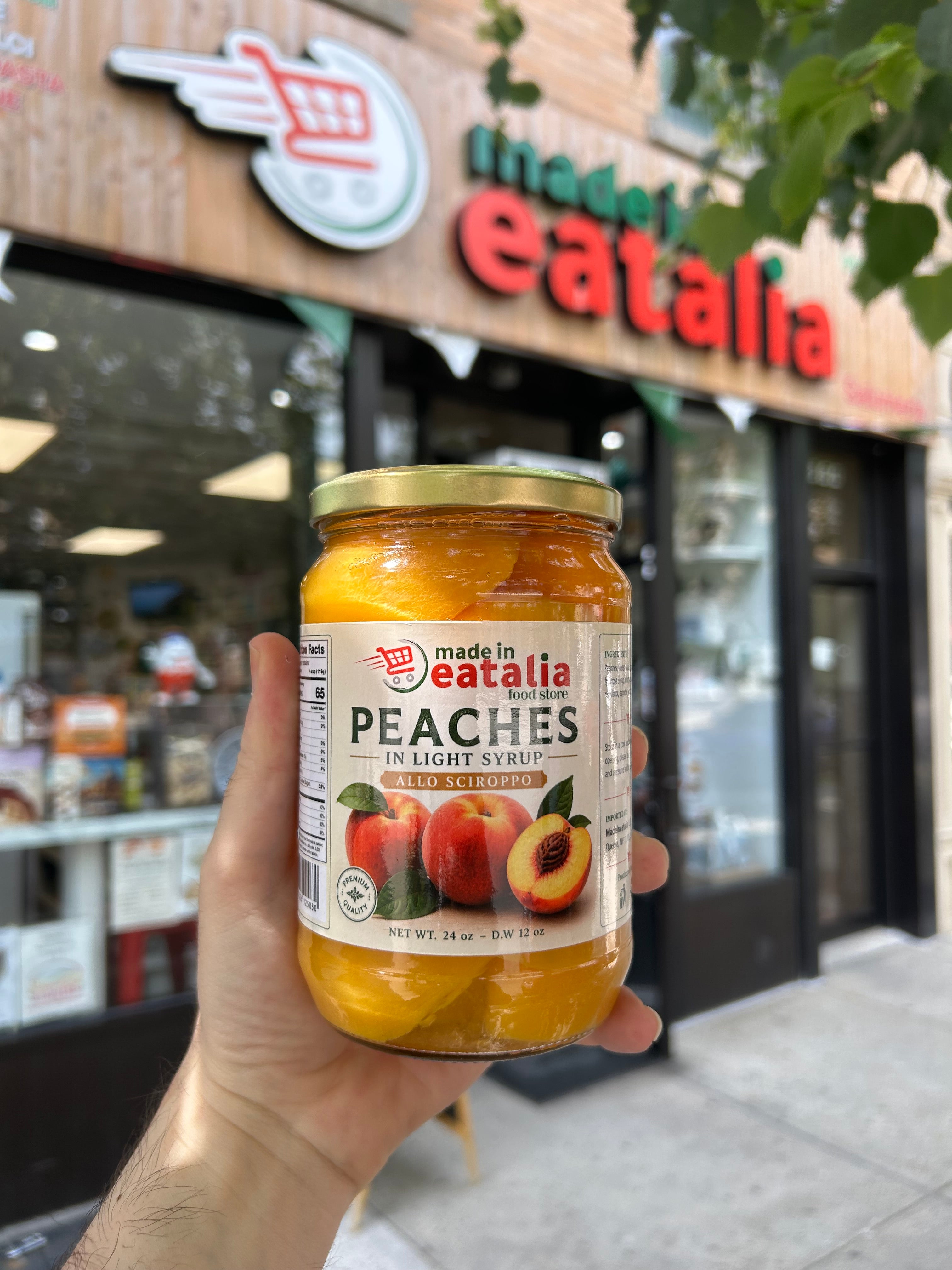 Made in Eatalia Peaches in Light Syrup – 24 oz