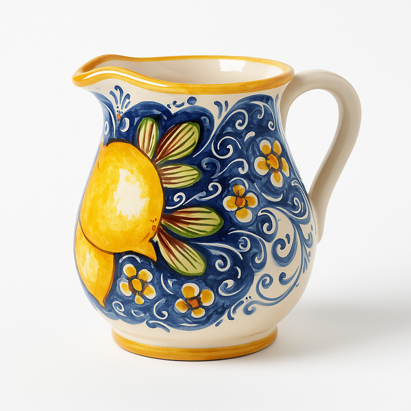 Caltagirone Ceramic Pitcher – Lemon Design 17cm