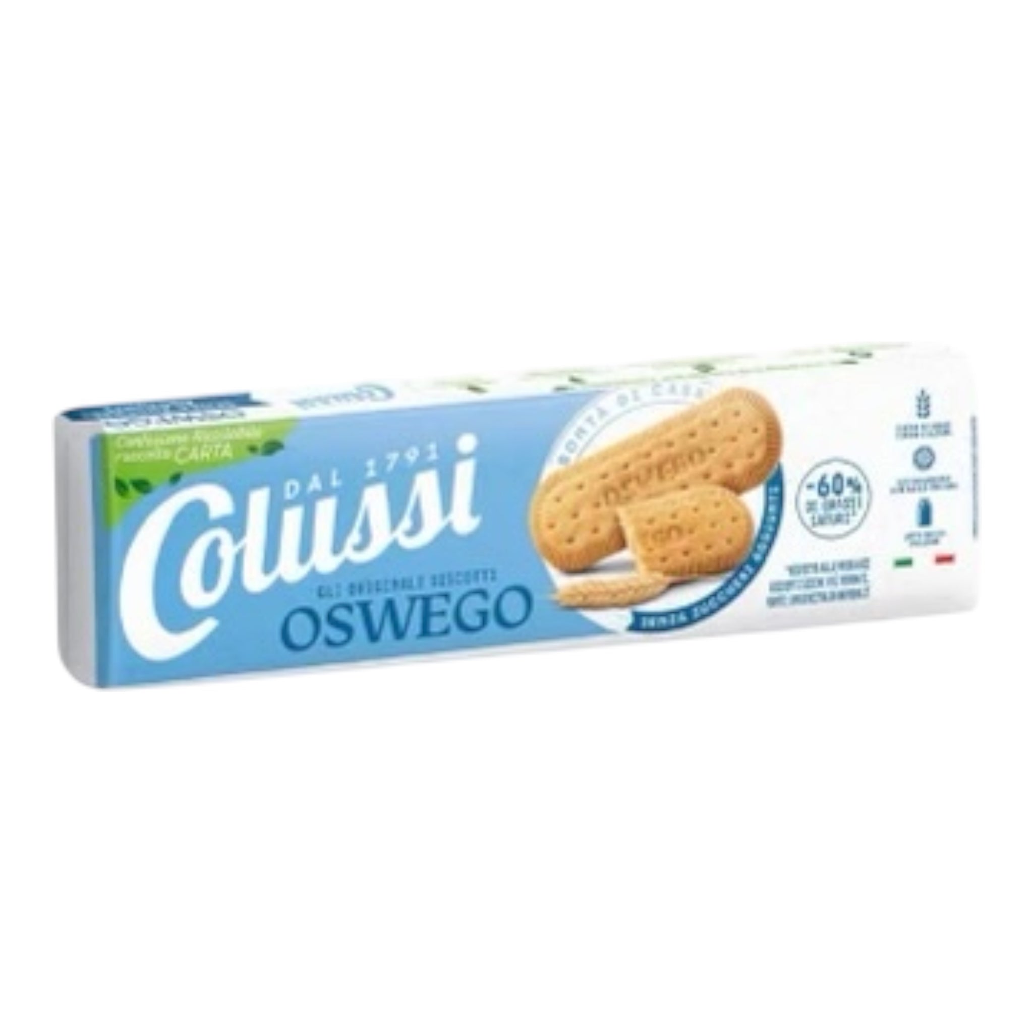 Colussi Oswego Cookies 
No Added Sugar Pack of 250gr
