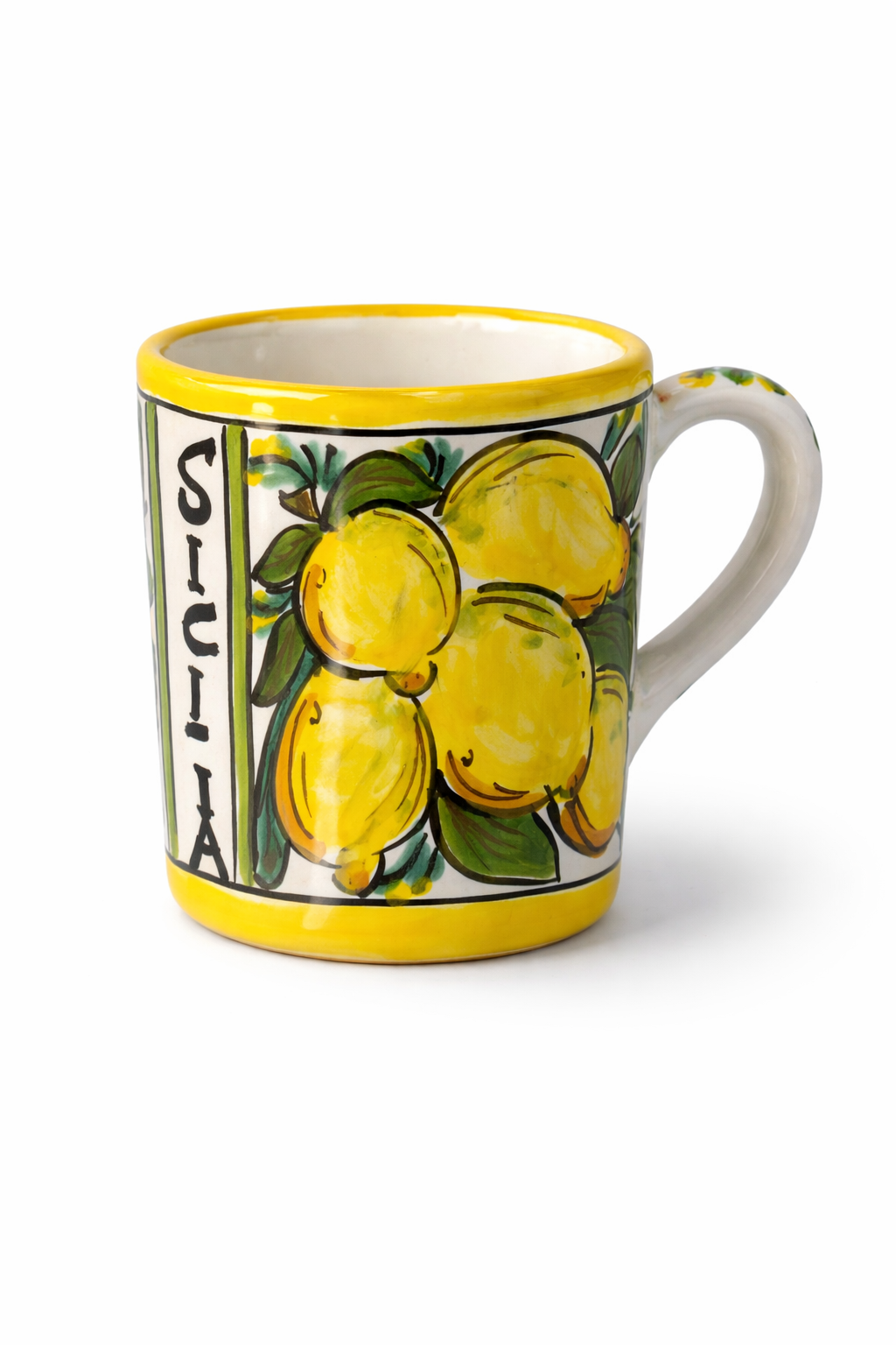 Italian Hand-Painted Lemon Ceramic Mug – Sicilia