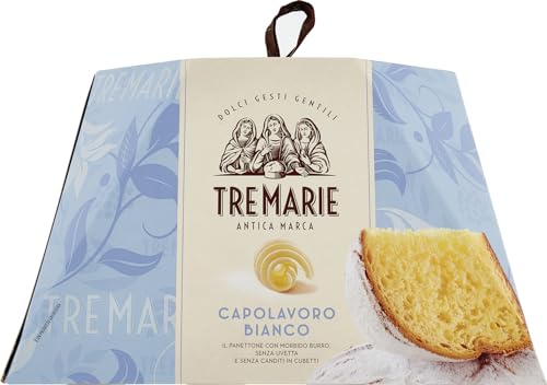 Tre Marie: "Capolavoro Bianco" Christmas cake,  26.4 Ounces (750g) Package [ Italian Import ]