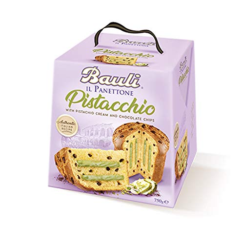 Bauli Panettone - Pistachio Bauli Panettone, 26.4 Oz Italian Import Pistachio Cream and Dark Chocolate Chips.