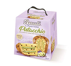 Bauli Panettone - Pistachio Bauli Panettone, 26.4 Oz Italian Import Pistachio Cream and Dark Chocolate Chips.