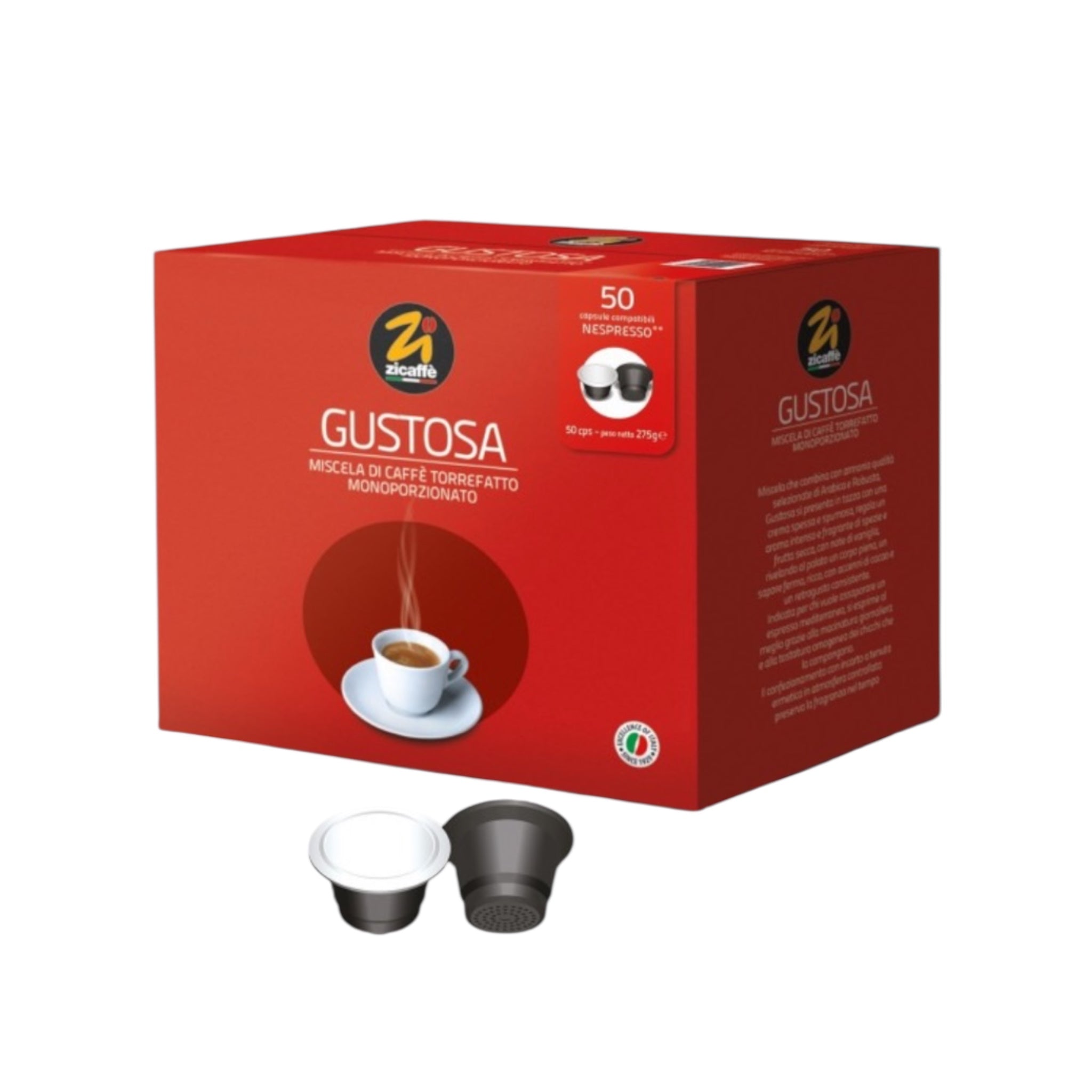 Gustosa Nespresso Compatible Capsule 50 count By Zicaffe
