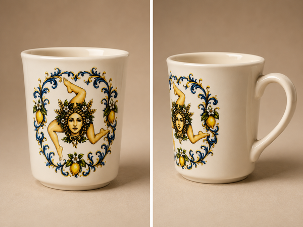 Sicilian Trinacria Ceramic Mug – 8 oz | Made in Eatalia Exclusive