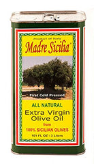 Madre Sicilia: All Natural Extra Virgin Olive Oil. 101 Fl Oz. - 3 Liters.