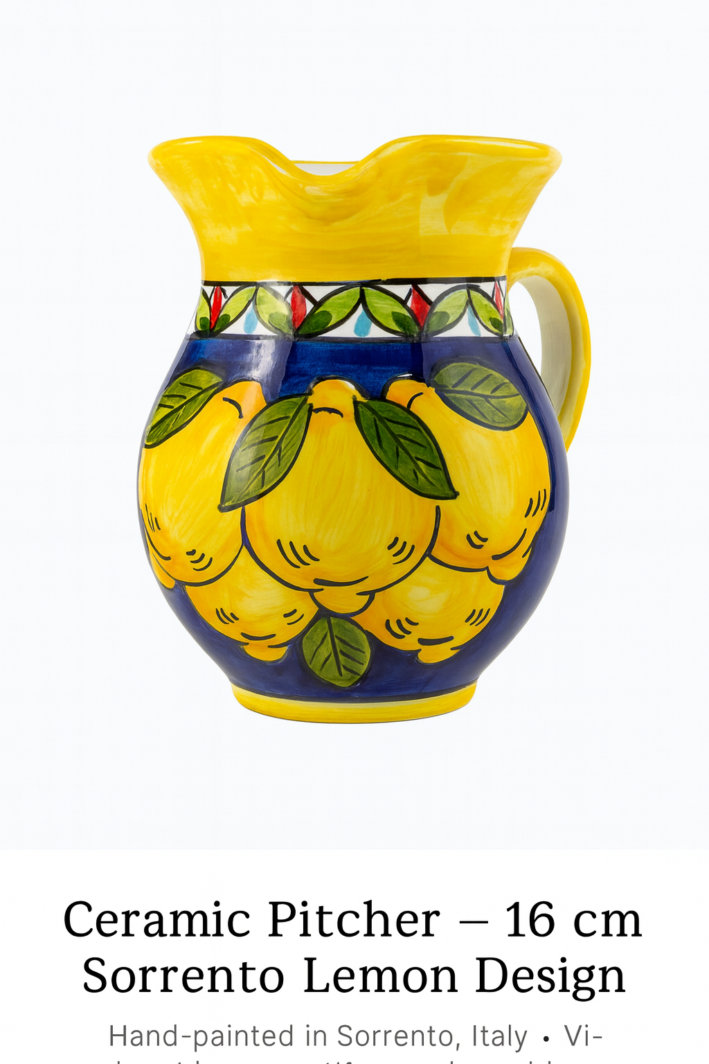 Hand-Painted Ceramic Pitcher from Sorrento – 16 cm