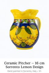 Hand-Painted Ceramic Pitcher from Sorrento – 16 cm