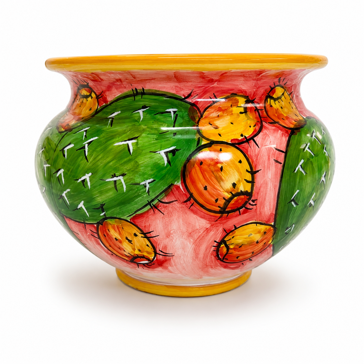 Hand-Painted Italian Ceramic Plant Pot