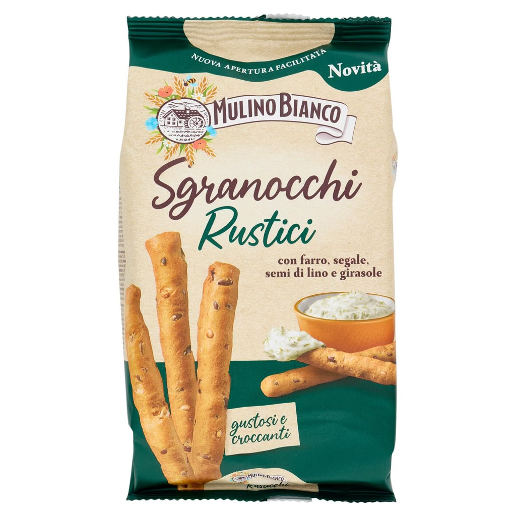 Mulino Bianco Sgranocchi Rustici – Rustic Italian Breadsticks with Seeds (200g)