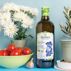 Bono Organic Extra Virgin Olive Oil Unfiltered Italiano 100% Imported from Sicily 33.8 oz Bottle