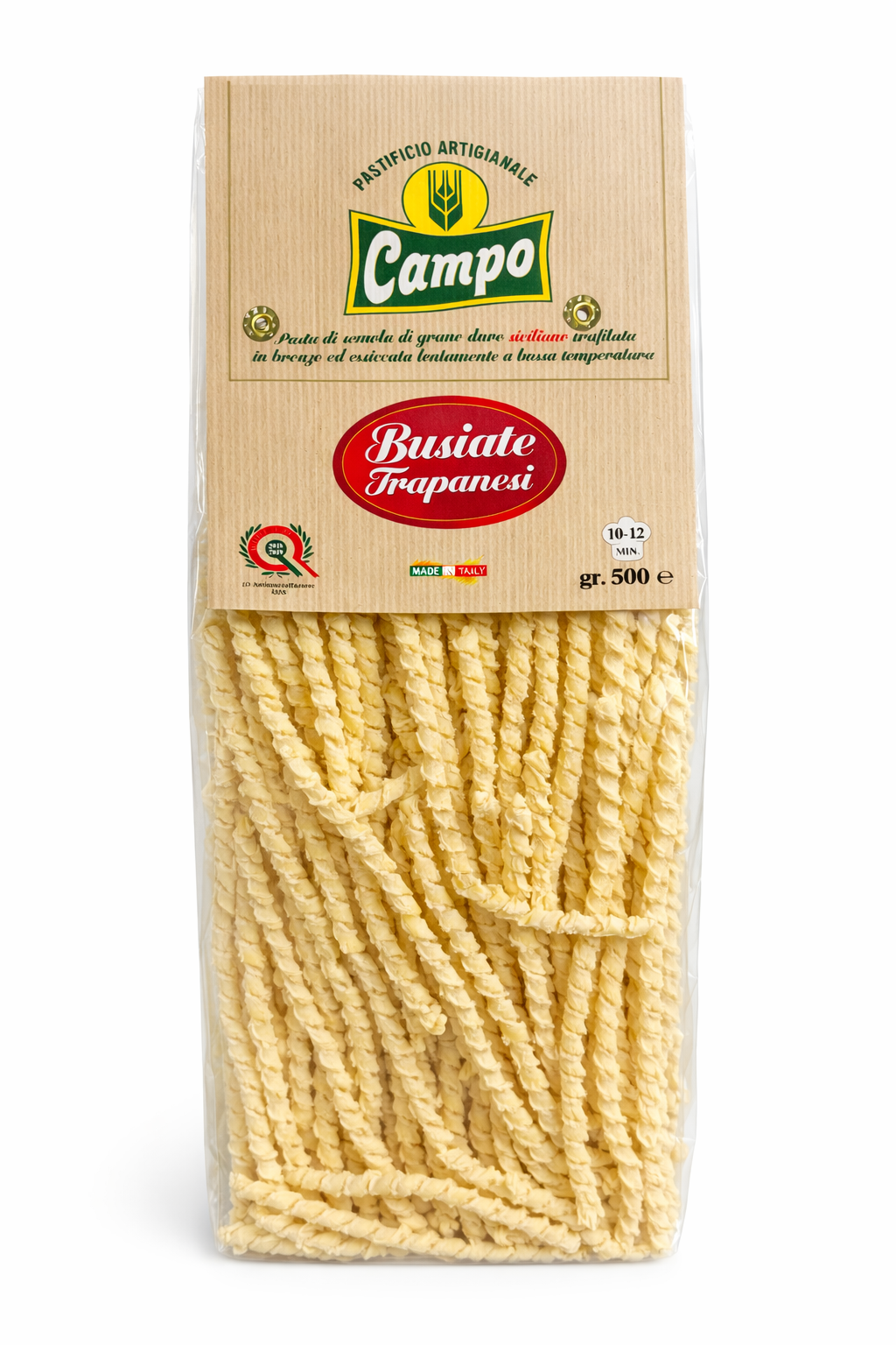 Campo Busiate Trapanesi Pasta 500g – Authentic Sicilian Durum Wheat, Bronze Drawn