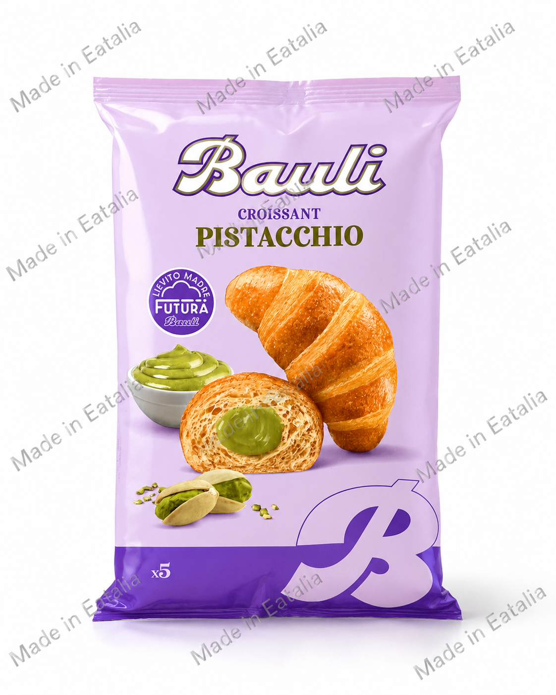 Bauli Pistachio Cream Filled Croissants – 5 Pack