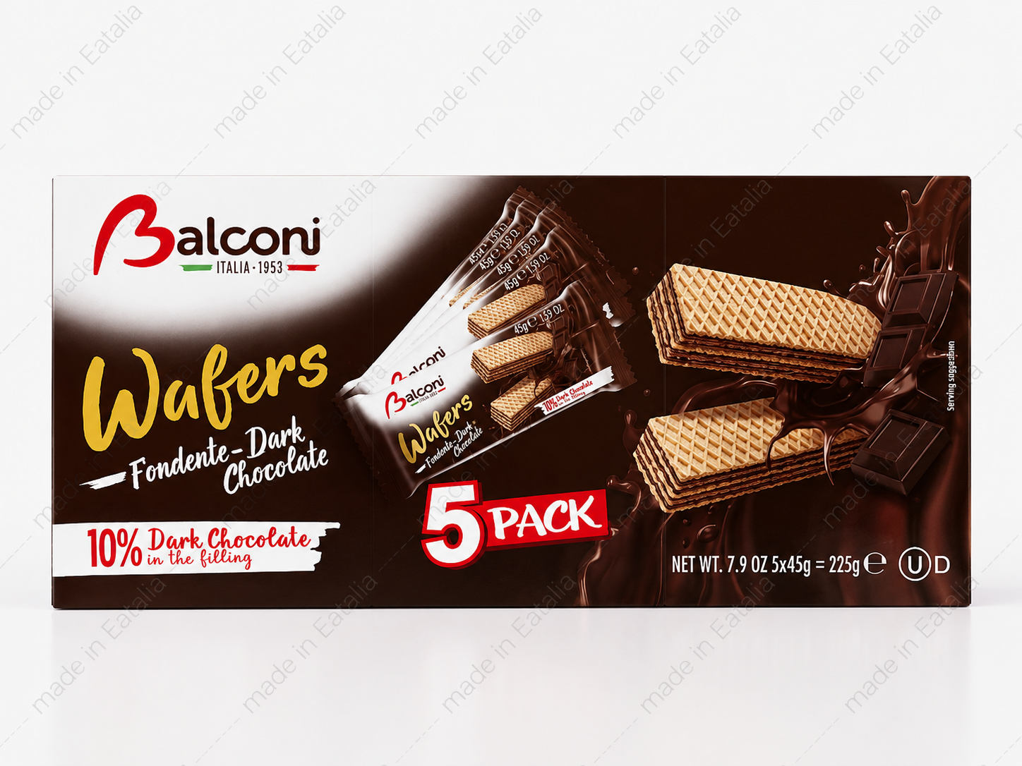 Balconi Dark Chocolate Wafer Cookies 5 Pack – Italian Dark Chocolate Cream Wafers
