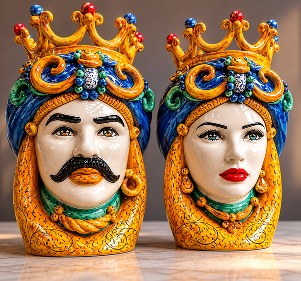 Teste di Moro Sicilian Ceramic Heads – Handcrafted Italian Decorative Vases