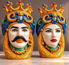 Teste di Moro Sicilian Ceramic Heads – Handcrafted Italian Decorative Vases