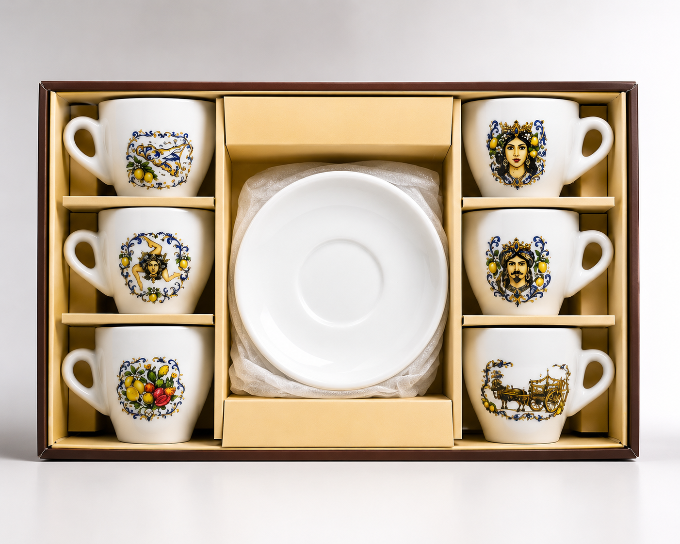 Sicilian Collection Espresso Cup & Saucer Set – 12 Pieces, Service for 6