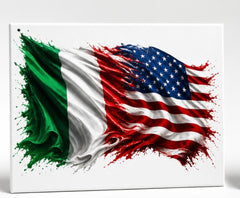 Italy & America Heritage Canvas – 8” x 10” Made in Eatalia Creations