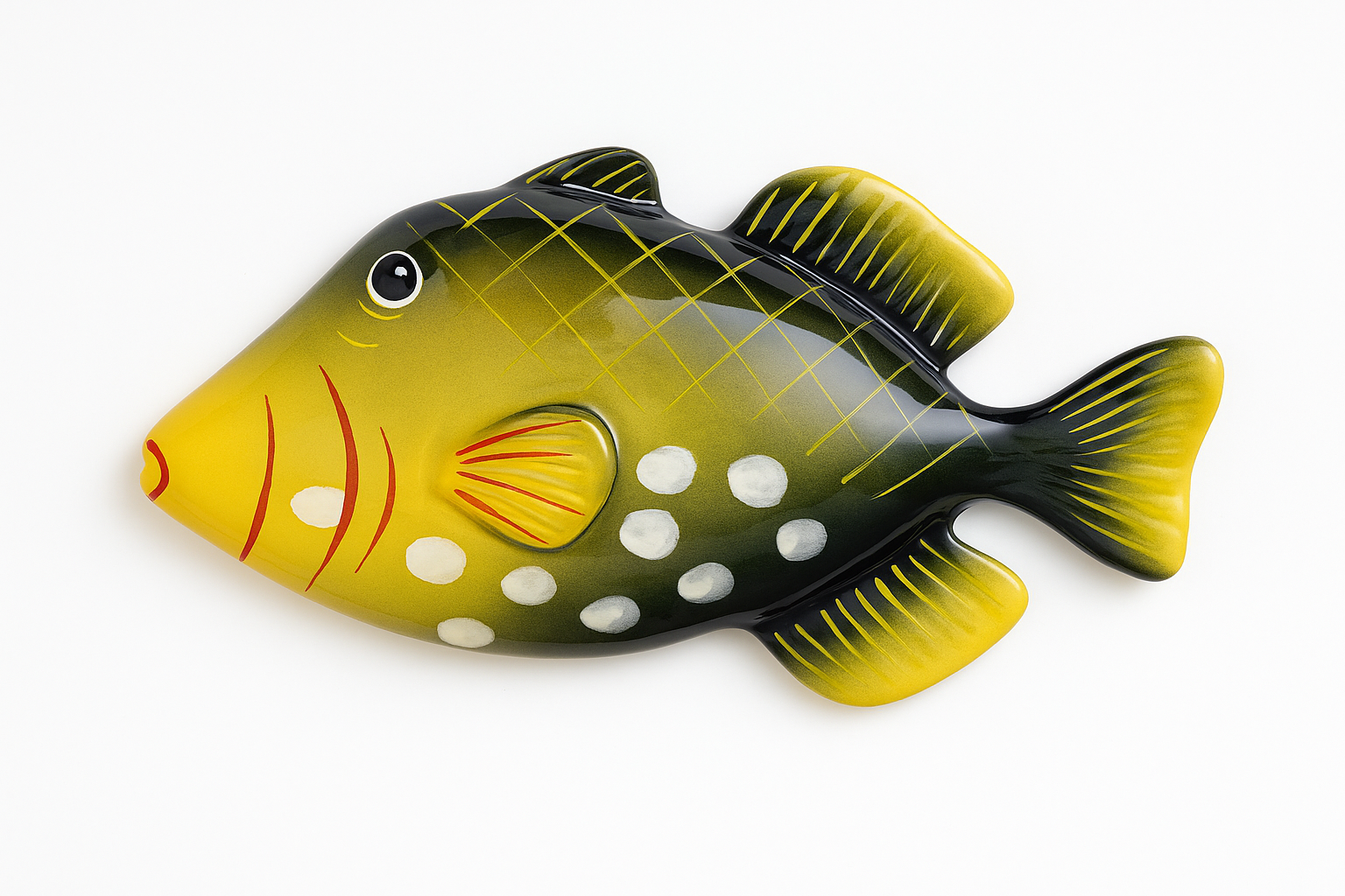 Hand-Painted Ceramic Fish – Italian Table Décor (Made in Italy) 11in