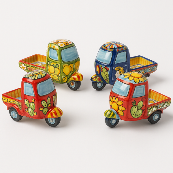 Italian Hand-Painted Ceramic Moto Ape – Assorted Designs (3x5 inches) (1pc)