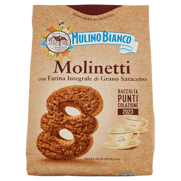 Mulino Bianco: "Molinetti" Shortbread cookies with flour buckwheat and brown sugar - 28.21 Oz (800g) [ Italian Import ]