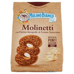 Mulino Bianco: "Molinetti" Shortbread cookies with flour buckwheat and brown sugar - 28.21 Oz (800g) [ Italian Import ]