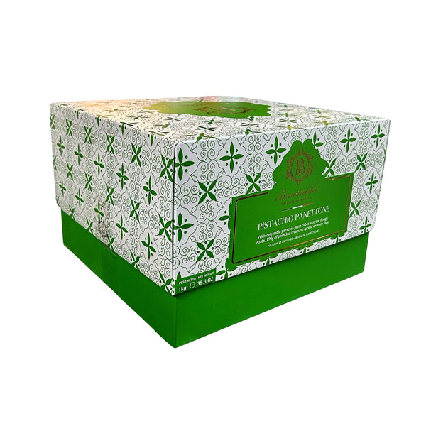 Brontedolci  Pistachio Panettone With a glass Jar Pistachio Cream  1 kg