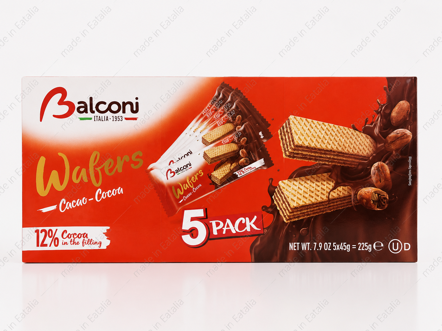 Balconi Cocoa Wafer Cookies 5 Pack – Italian Cocoa Cream Filled Wafers