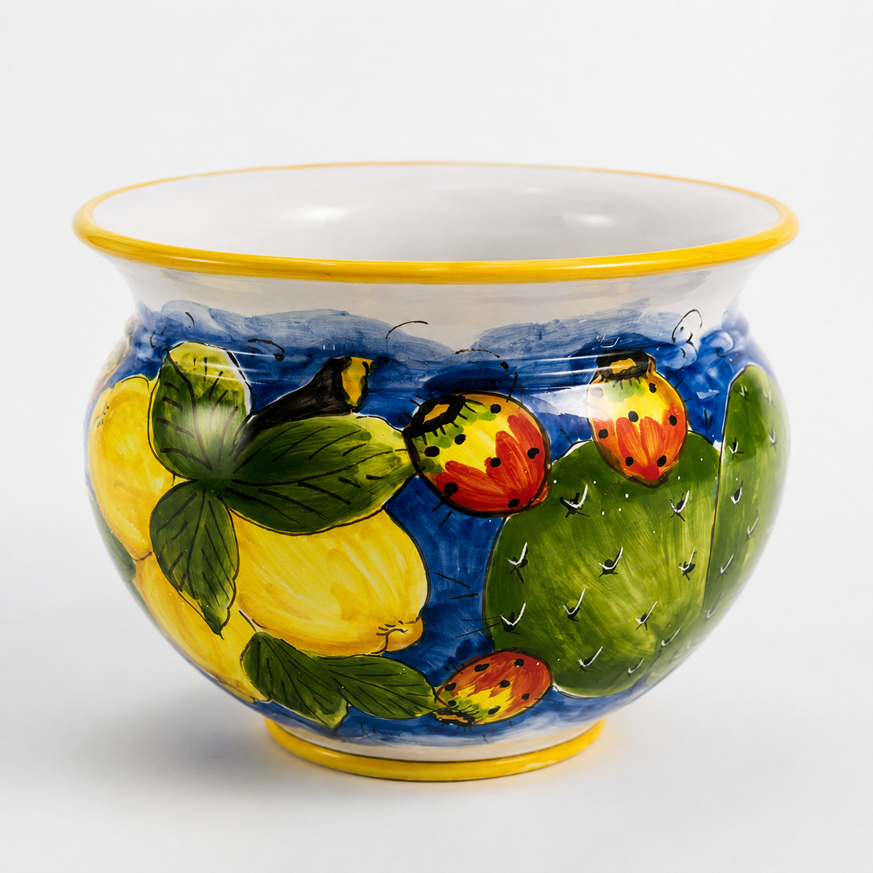 Hand-Painted Italian Ceramic Plant Pot