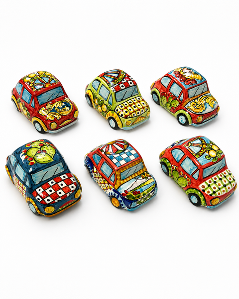 Handcrafted Sicilian Ceramic Fiat 500 – 4.5 Inch Assorted Designs