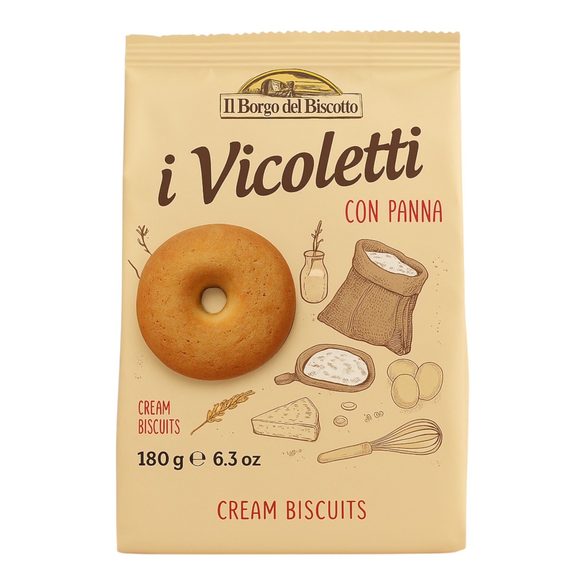 Il Borgo del Biscotto Shortbread 
Cream Biscuits Con Panna 180g